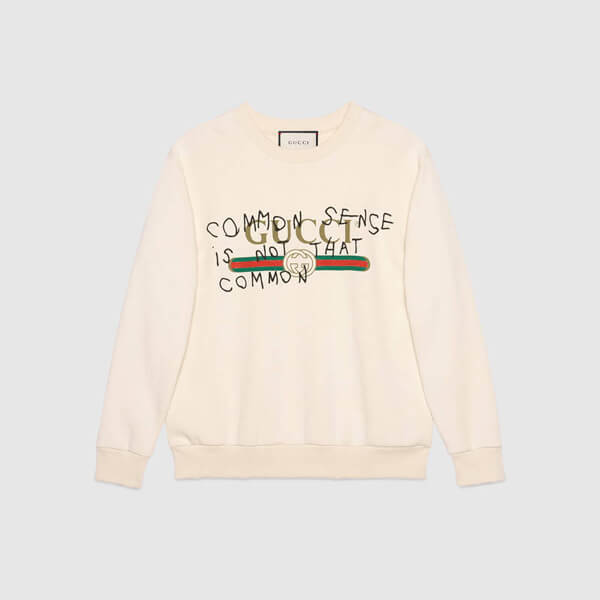 2018新作大人気 グッチコピー Coco Capitan ロゴスウェット アイボリー